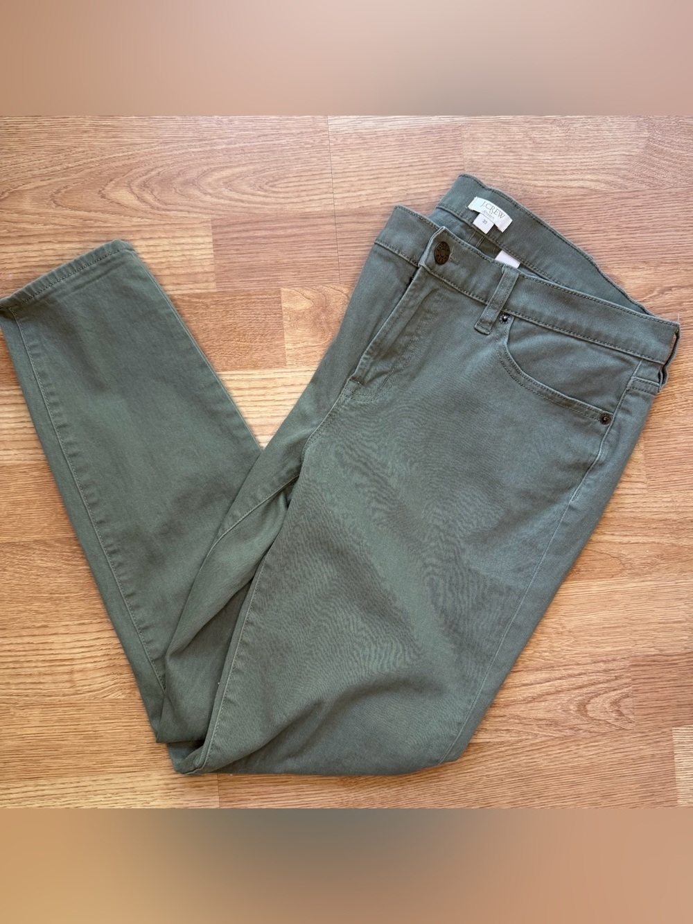 J. Crew Straight Leg Pants in Olive Green